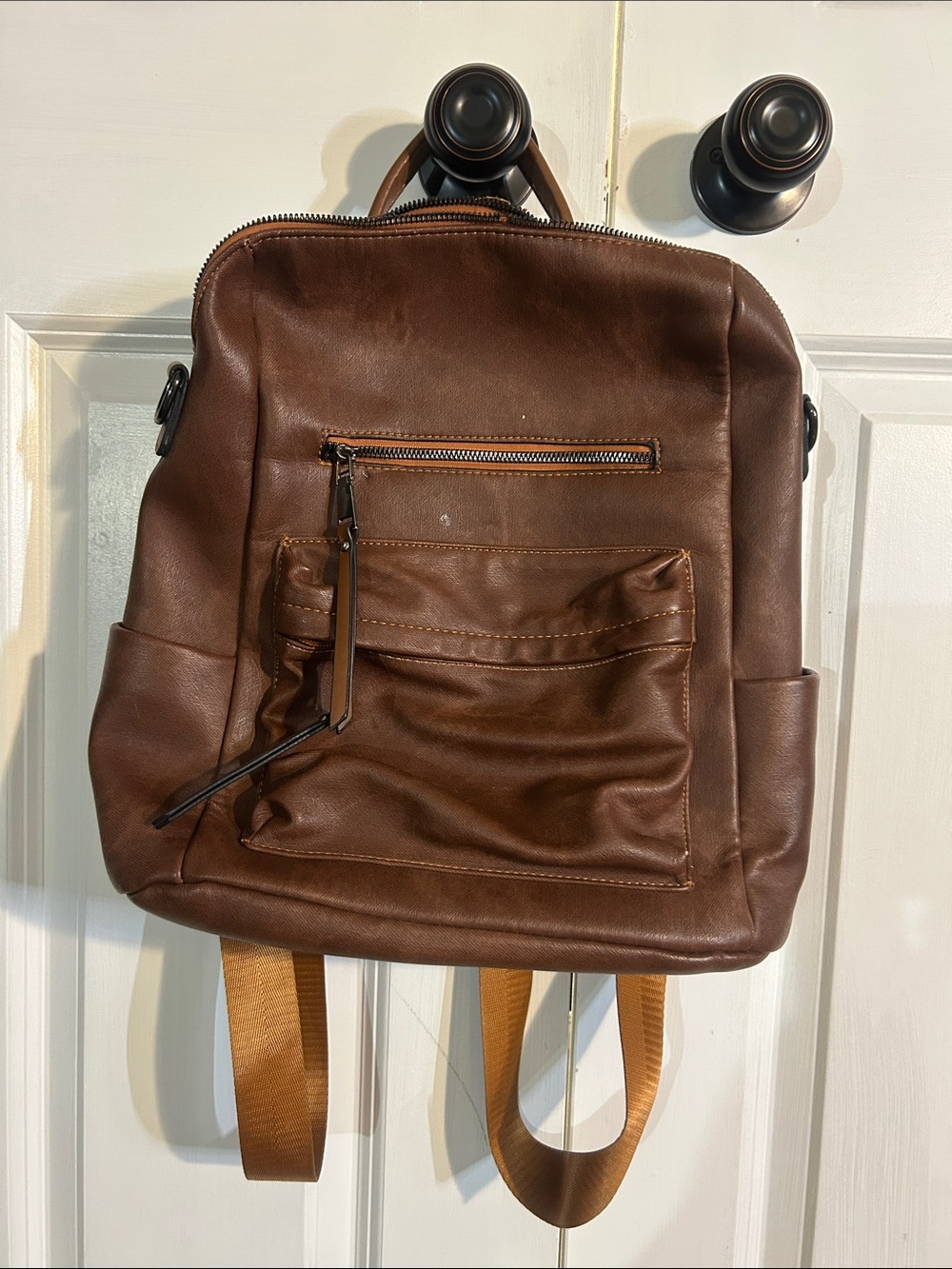 Classic Brown Leather Backpack for Women - Everyday Carry